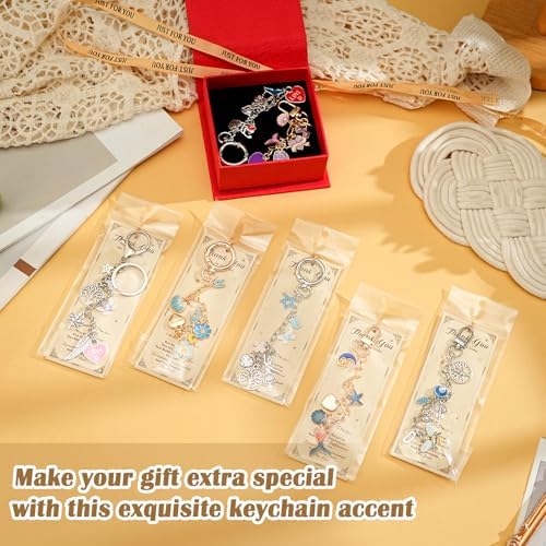 Riwiuue 20 Pcs Keychain Making Kit, Silver Key Chain Making Supplies
