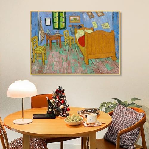 VeGuude Diamond Art Kits for Adults, Full Drill Van Gogh Bedroom in Arles Diamond Painting Kits for Beginners, DIY Full Rhinestone 5D Diamond dots (Gemstone Craft), Home Wall Decoration (12x16 inch)