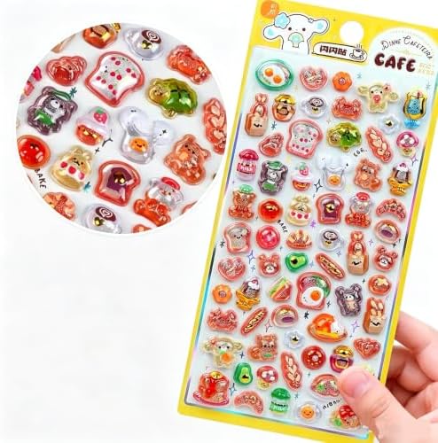 3D Puffy Stickers, Kawaii Resin Decorative Stickers for Phone Case, Notebook, Scrapbooking (Style-4)
