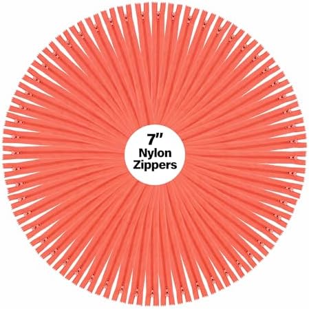 Mandala Crafts 100 PCs Coral Closed-End 7 Inches Nylon Zippers for Sewing