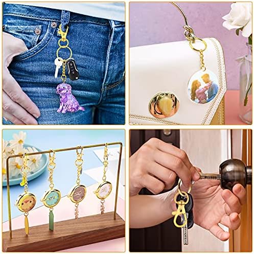 Keychain Rings for Crafts, Selizo 120pcs Gold Keychain Hardware Includes 60pcs Key Chain Hooks and 60pcs Key Rings for Keychains, Acrylic Blanks and Resin Craft