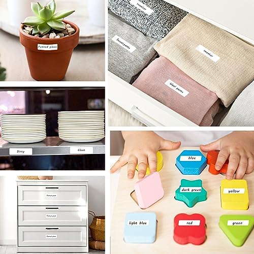 1980 Pcs Blank File Folder Labels 0.5x1.75 Inch Writable Name Tag Stickers White Name Filing Envelopes Label Stickers Small Address Labels for Office Document File Classification