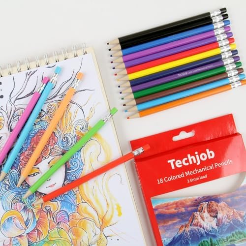 Mechanical Colored Pencils for Coloring and Drawing 2.6mm 18 Colors