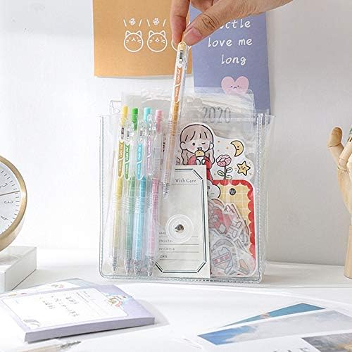 Washi Masking Tapes Multi Organizer Pouch, Minimalist Transparent Large-Capacity Visible Portable Storage Bag for Stationery Stickers Travel Small Object Planner Pens Journal Supplies