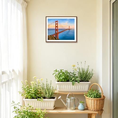 ARNLRDYA Golden Gate Bridge View Paint by Number Kits, San Francisco Landscape Paint by Numbers for Adults, Modern Picture Canvas Acrylic Painting for Gift Home Decor(16×20inch, Unframe)