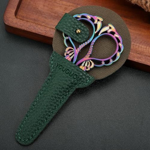 YOUGUOM Embroidery Scissors with Cover, Sewing Crafting Shears