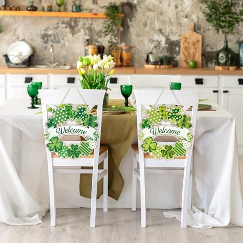 Large Size 12" Wooden Shamrock Ornaments to Paint, St. Patrick's Day Decoration Cutouts Wooden DIY Blank Unfinished Shamrock Irish Door Hanging Sign Plaque Crafts Hanging Decorations 3PCS