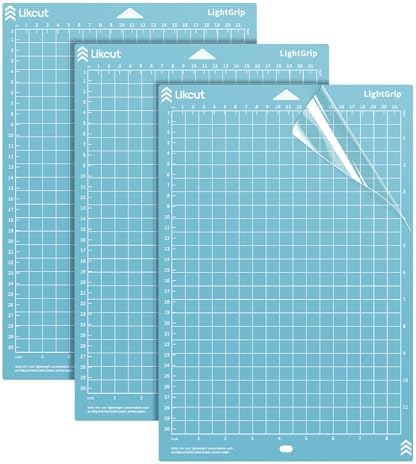 Likcut Cutting Mat for S41 Vinyl Cutter - 8.5" x 12" LightGrip Cutting Mats Compatible with Cricut Joy Xtra, 3 Pack Vinyl Mat for Craft DIY with Precision Grid for DIY Paper, Stickers & Cardstock