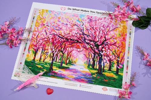 DIAMOND ART CLUB Cherry Blossom Trees Diamond Art Kits for Adults