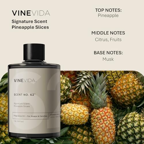 VINEVIDA [16oz] Pineapple Slices Fragrance Oil for Candle Making - Made in USA Scents for Soap Making - Natural Candle Fragrance Oil