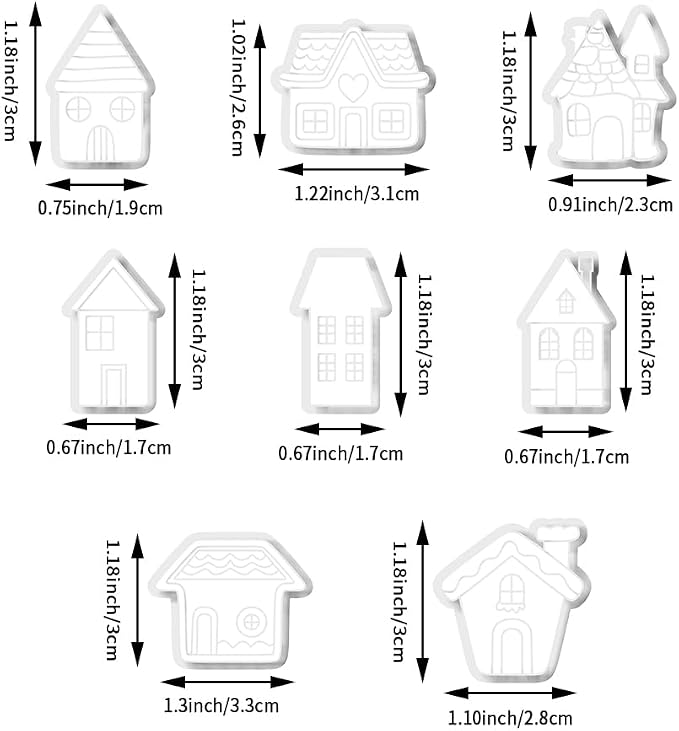 Cozy Cottage Polymer Clay Cutters Set - 8pcs Cute House Shapes for DIY Earring Jewelry, Soft Clay Crafts, Scrapbooking & Miniature Home Decor