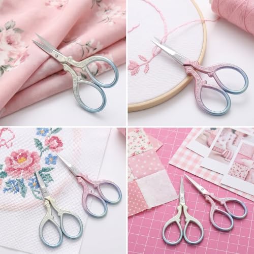 2 Pack Embroidery Scissors with Covers, Small Needlepoint Scissors (Style1)