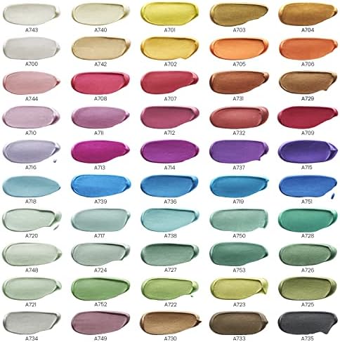 ARTEZA Acrylic Paint Set 50 Colors 0.41 fl oz/12ml, High-Viscosity, Richly Pigmented Paints for Canvas, Wood & Crafts, Water-Based Formula, Holiday Gift for Artists & Painters
