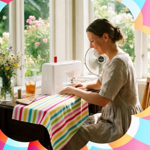 HunnmingRe 20 Pcs 10''x10'' Summer Quilting Fabric Square Ice Cream Pineapple Precut Fabric Bundle Colorful Sprinkle Polka Dot Check Printed Patchwork for Holiday DIY Craft Sewing Material Supplies