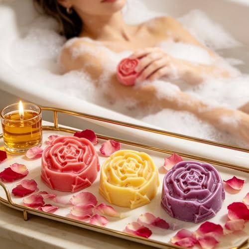 Rose Soap Molds, Set of 2 Small Rose Flower Soap Molds Making