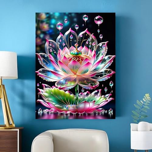 Axquilon Lotus Diamond Art Kits for Adults 12x16inch