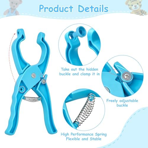 915 PCS Safety Eyes and Noses with Upgraded Installation Tool — 12 Sizes, 10 Colors Amigurumi Eyes for Crocheting, Stuffed Animals & Doll Making — Includes 10-30mm Sizer Tool for Easy Crafting(Blue)