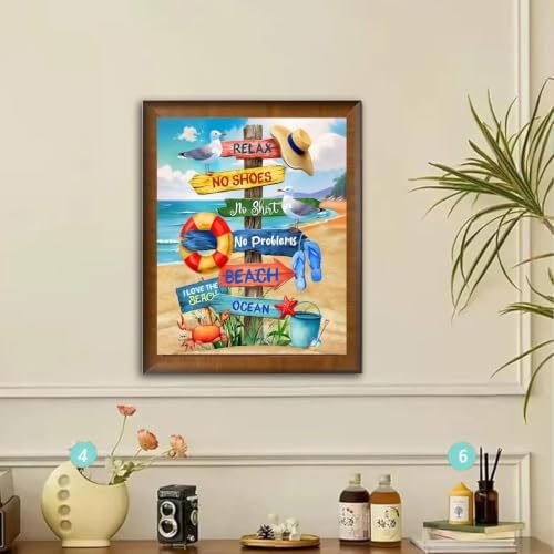 Paint by Numbers kit for Adults Beach,Paint by Numbers Kits 16x20 inch