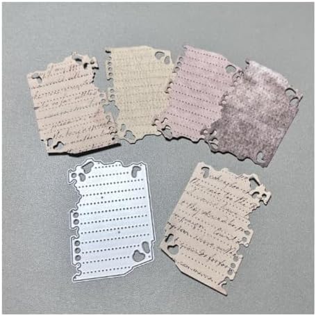 Scrapbooking Die-Cuts, Layer Frame Net Set Metal Cutting Dies for Card Making, Paper Craft Template, Background Embossing Stencils, DIY Album Décor (Vintage Letter Paper-4.8x7.2cm)