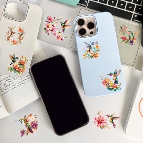 50 Pcs Watercolor Hummingbird Stickers Vintage for Journals