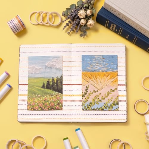 EORTA 30 Rolls Pastel Floral Washi Tape Set, Thin 5mm Skinny Masking Tape (0.19 Inch Wide), Decorative Planner Tape for Scrapbooking, Journaling, Gift Wrapping & DIY Crafts (Bright Colorful Mix, 5mm)