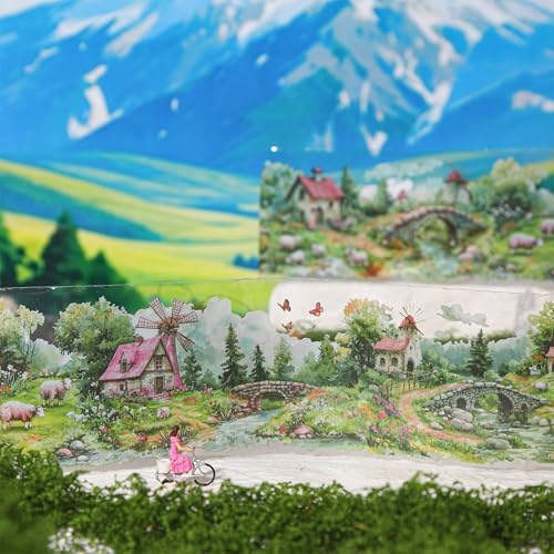 PET Tape Stickers for Journaling 6 Rolls Flower Washi Tape Stickers Decorative Tape for Crafts Scrapbooking Junk Journal Supplies, County Life