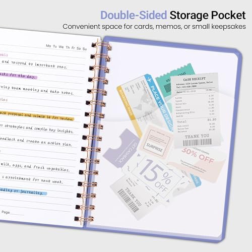 Lined Spiral Journal Notebook, A5 College Ruled Notebook for Note-Taking