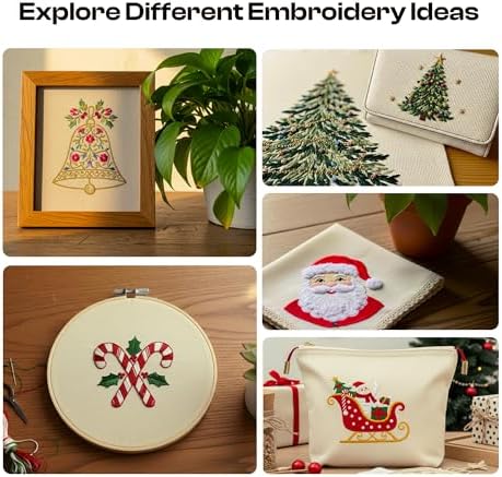 12 PCS Embroidery Fabric for Needlework Garment Craft, Pre-Cut Beige Embroidery Cloth, Natural Cotton Embroidery Cloth Fabric Squares (9.8 × 9.8 Inch)