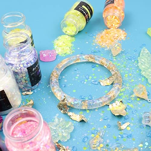 Glow in the Dark Glitter, 12 Colors Chunky Glitter for Tumblers, High Luminous Holographic Glitters for Resin Crafts Epoxy Slime, Cosmetic Grade Nail Glitter Set for Face Body Skin