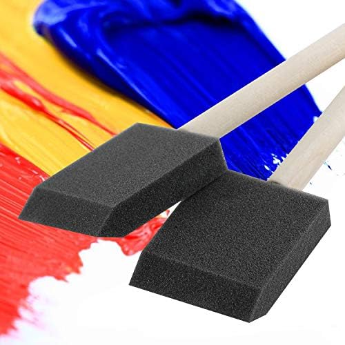 Bates- Foam Paint Brushes 2 Inch, 50 Pack, Black 2 Inch Foam Brushes for Painting with Lightweight Wooden Handles