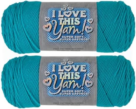 Hobby Lobby I Love This Yarn, 100% Acrylic, 310 Peacock, Set of 2