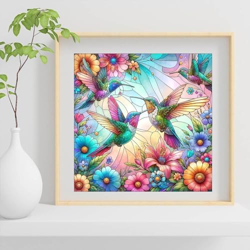 EIBEILI Diamond Art Kits for Adults-Hummingbird Diamond Painting Wall Decor