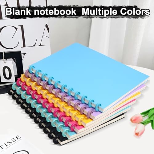Blank Spiral Notebook For Women Blank Spiral Journal No Lines Blank Pape Notebook Spiral Sketchbook A5 Journal 160 Pages 5.6 × 8.2 Inch Unlined Journaling, Sketch book , Note Taking | Gift Artists for Drawing Office School Home(Pink+light blue)2PCS