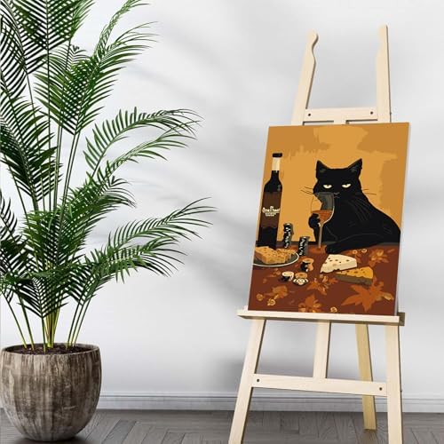 Auremi Cat Framed Paint by Number for Adults,DIY Animals Painting by Number Kits on Canvas Acrylic Oil Painting Kits for Adults Paint by Number Kits for Home Decor 20x30cm