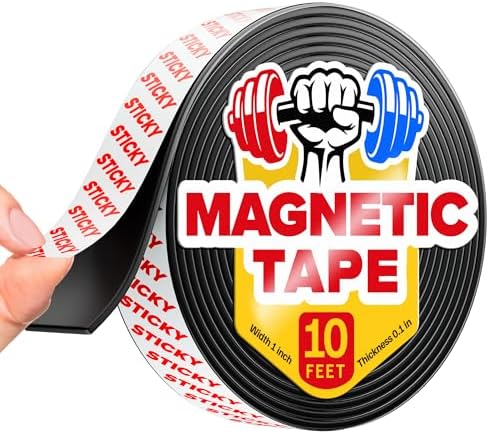 Super Sticky Magnetic Tape for DIY & Crafts, 10ft x 1in (3m x 2.5cm)