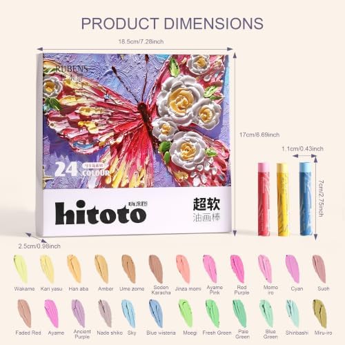 rubens 24 Macaron Colors Soft Oil Pastels,Creamy & Easy Blending