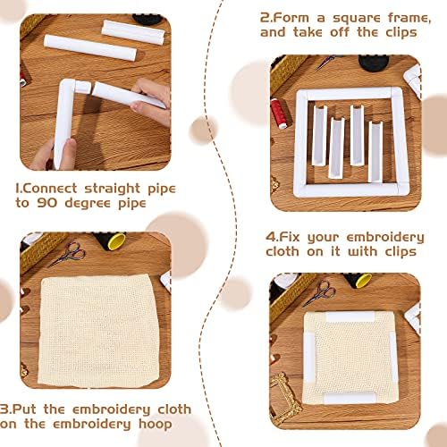 Janinka 3 Pcs Embroidery Hoop Cross Stitch Frames and Hoops, White