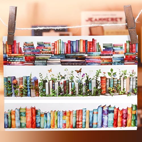 3Pcs Vintage Washi Tape Set: Floral, Books, Plant, Butterfly, Bird Designs - PET Tape for Journaling, Scrapbooking, Gift Wrapping