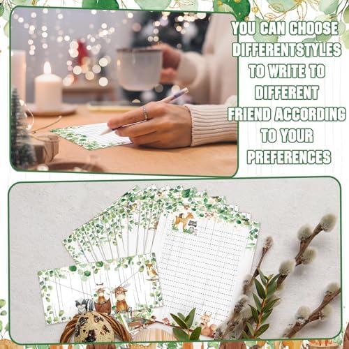 TaoBary 160 Pcs Woodland Animal Stationery Paper and Envelopes Set