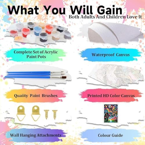EIBEILI 6 Pack Colorful Style Paint by Numbers Kit for Adults Beginner,Starry Sky Adult Paint by Number Kits on Canvas,Easy Canvas Paint by Numbers for Adults for Home Wall Decoration 12 X 16 inch