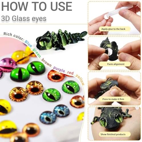 CSCHENGO 453 Pcs 10-30mm Glass Craft Safety Eyes 10-35mm Glitter 3D Eyes/Black Eyes with Noses/Glasses/Tags,for Adult DIY Crochet Handmade Craft Figurines Plush Crafts