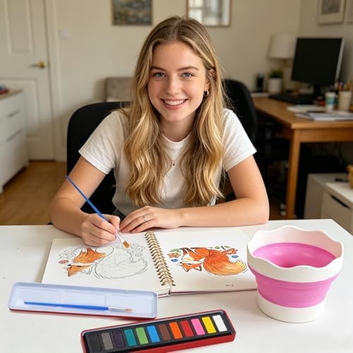 Watercolor Workbook for Adult Beginner, Animal Water Coloring Book