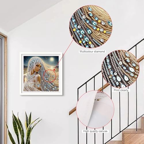AiYuanzsh 5D Special Shaped Diamond Painting Kit - Beautiful Goddess Queen Design, Unique Crystal Rhinestone Diamond Art Set for Beginners and Adults, Perfect for Home Wall Decor and Holiday Gifts