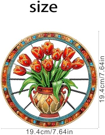 AIBOERL Diamond Art Kits for Adults, Flower Acrylic Hanging Suncatcher