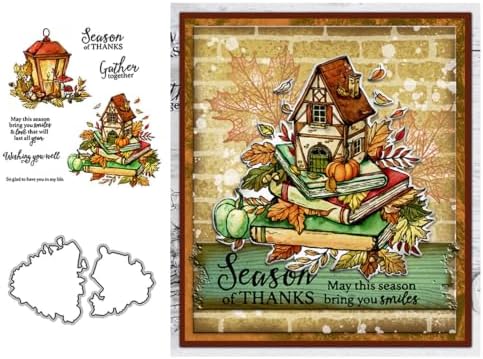 Lamp House Thanksgiving Clear Stamps and Die Cuts Sets for DIY Card Making