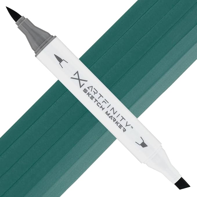 Artfinity Sketch Markers - Muted Turquoise BG6-6, Vibrant, Professional, Dye-Based Alcohol Markers for Artists, Drawing, Travel, & More