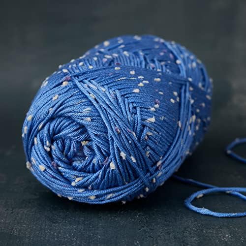 Loops & Threads Flecks Yarn - Yarn for Knitting, Crochet, Weaving, and Arts & Crafts - Blue, Acrylic Blend, 6.53 oz