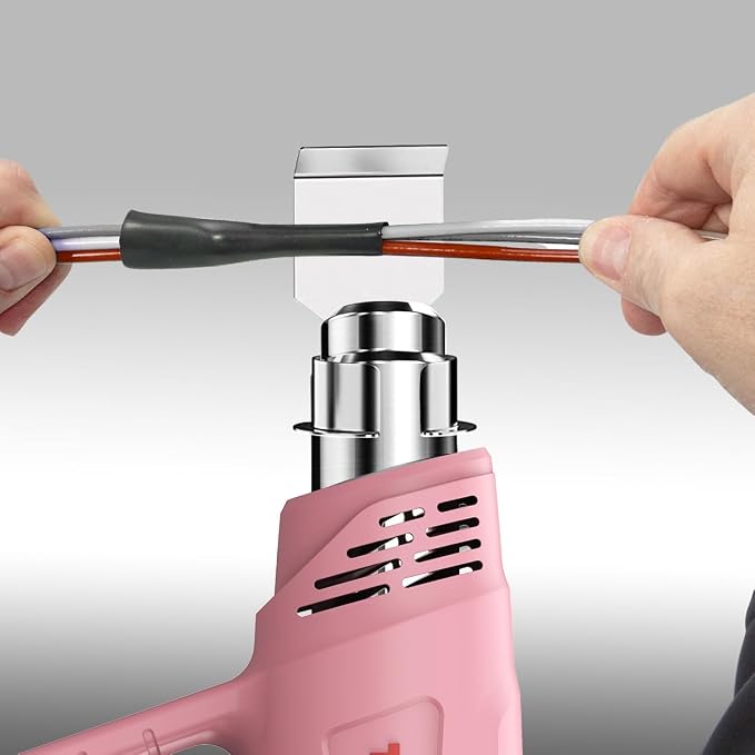 Heat Gun, TGK® 1800W Heavy Duty Hot Air Gun Kit 122℉~1202℉ Dual Temperature Settings with 6 Nozzle Attachments Overload Protection for Crafts, Shrink Wrapping/Tubing, Paint Removing, Epoxy Resin