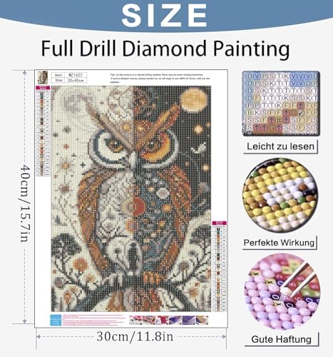 Benjenes Owl Diamond Art Kits for Adults, Diamond Painting Kits