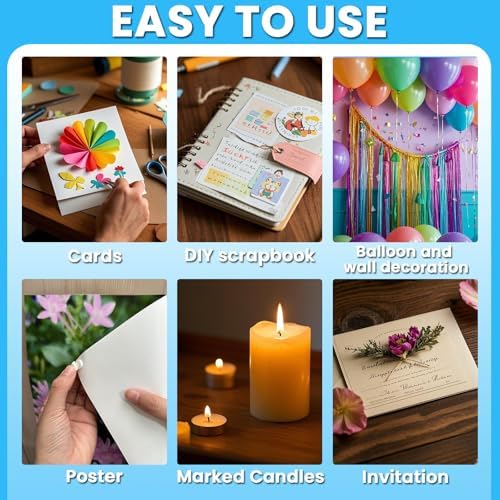 Tikfoam 1000Pcs Double Sided Adhesive Foam Dots, 2mm and 1mm Thick Tape for Craft, Card Making, Marked Candles, Scrapbook, Poster and DIY Projects